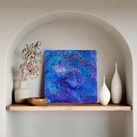 Lilac 30x30x1cm Acrylic Pouring on Canvas - Ring pour t.